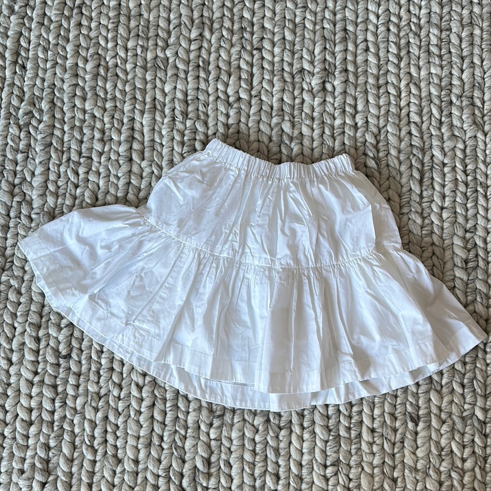 White ruffle a-line skirt